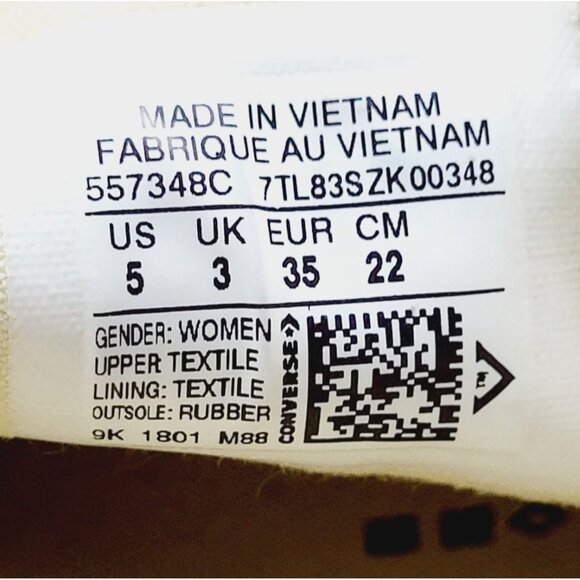 Converse‎ White Canvas with tropical sole - Size 5 - Picture 8 of 8